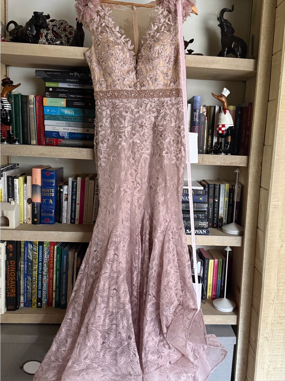 MacDuggal Pink Beaded Mermaid gown